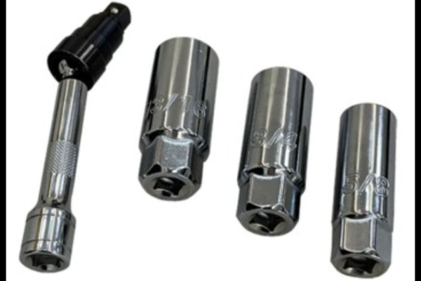 Spark Plug Socket set w 3/8” Quick Release Swivel Extension Bar 